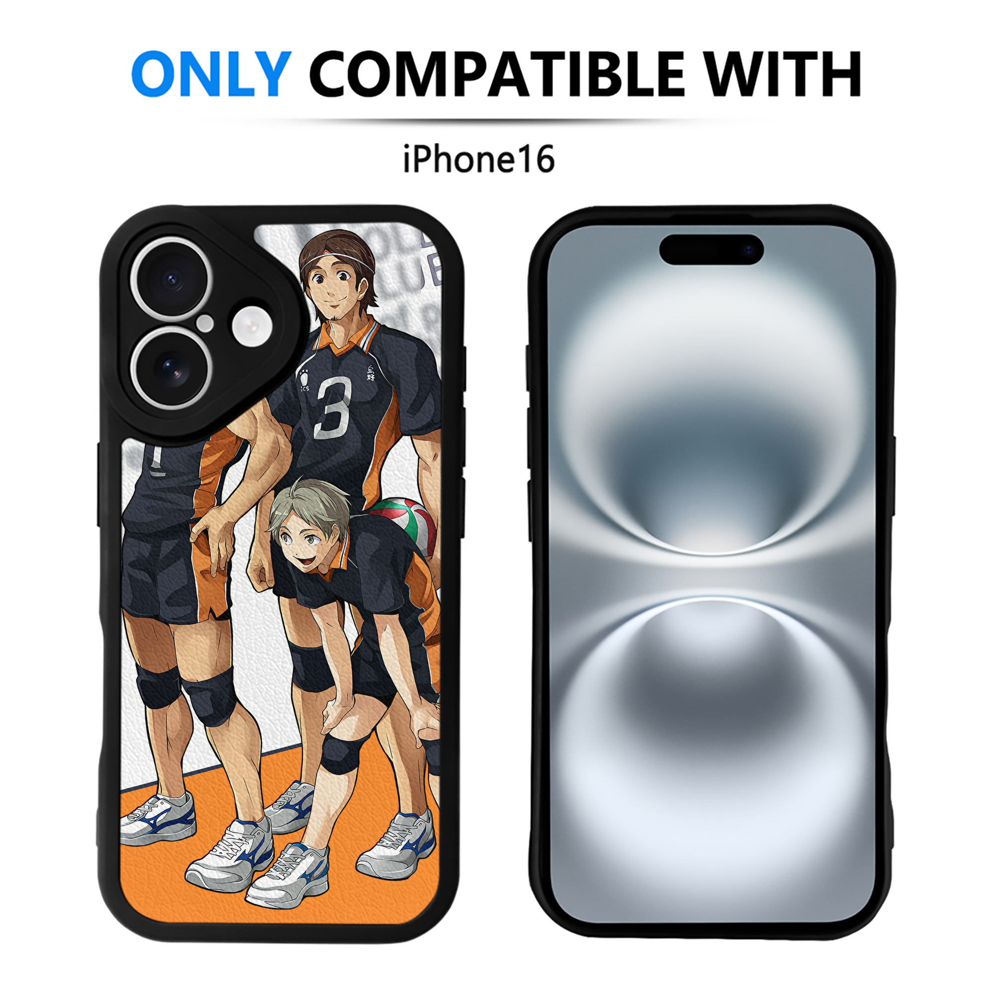 （画像用） ハイキュー!! Haikyu!! 【iPhone 16シリーズ対応】シリコンスマホケース（レザー調） 材質：シリコン